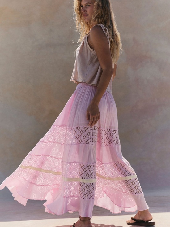 Free People Dresses & Skirts - Free People Free-Est Swept Away Maxi Skirt Pink
